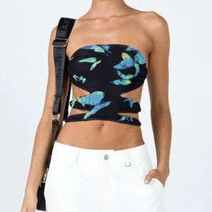 Motel ersa top butterfly watercolour black